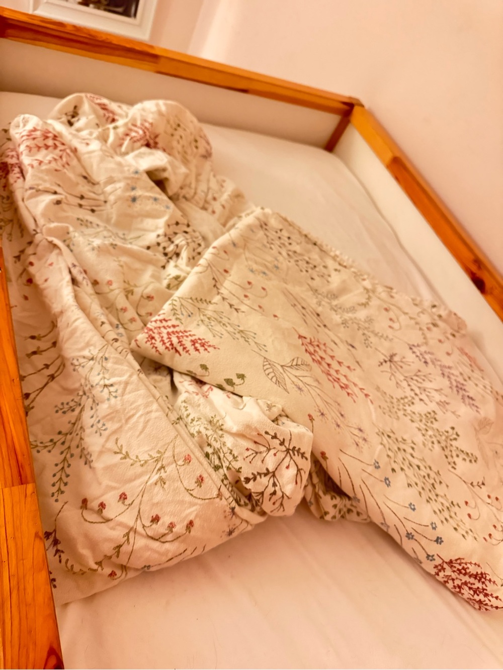 L.L. Bean flannel Botanical Floral Percale Sheet Collection queen - Picture 2 of 14